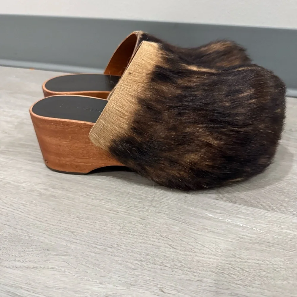 Acne Studios Clogs Calf Hair Platform in Pony Hair - Picture 6 of 14